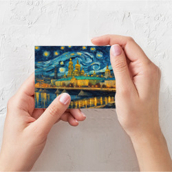 Поздравительная открытка Пейзаж в стиле Ван Гога картина живопись - ai art - фото 2