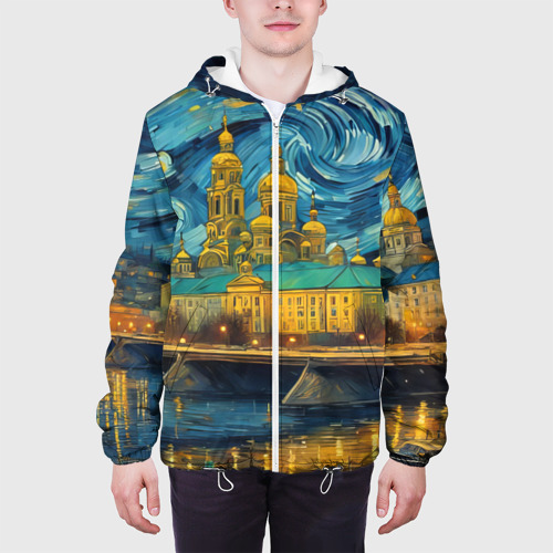 Мужская куртка 3D Пейзаж в стиле Ван Гога картина живопись - ai art, цвет 3D печать - фото 4