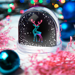 Игрушка Снежный шар Фиолетовый неоновый олень  - фото 2