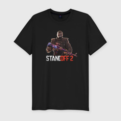 Мужская футболка хлопок Slim Standoff 2 - man with a gun