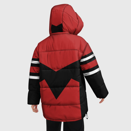 Женская зимняя куртка Oversize Советский спорт с полосами, цвет черный - фото 4