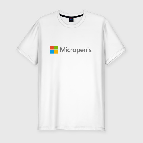 Мужская футболка хлопок Slim с принтом Micropenis, вид спереди #2