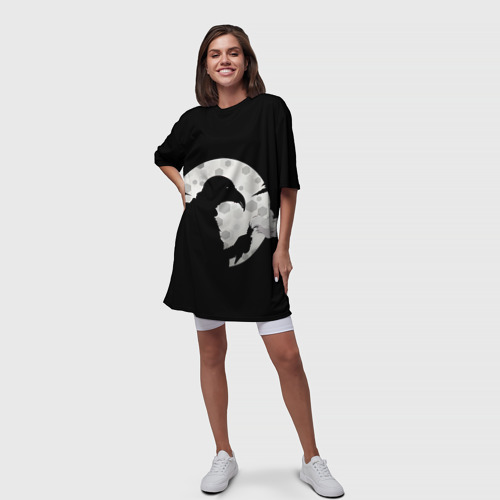 Платье-футболка 3D Чумной доктор и белая луна, цвет 3D печать - фото 5