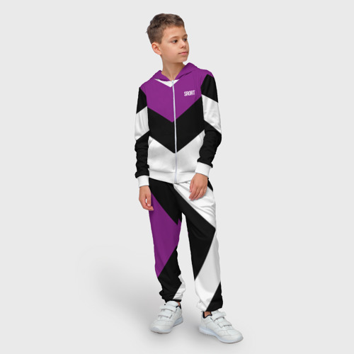 Детский костюм 3D Ретро спортивный костюм с полосами, цвет белый - фото 3