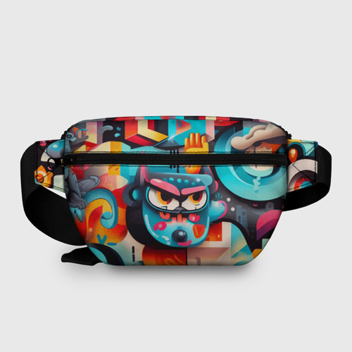 Поясная сумка 3D с принтом Фантазийный персонаж - граффити, вид сзади #1