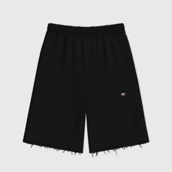 Женские шорты oversize футер хлопок Флаг России на груди