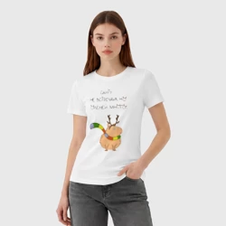 Женская футболка хлопок Мем капибара в шарфике - фото 2