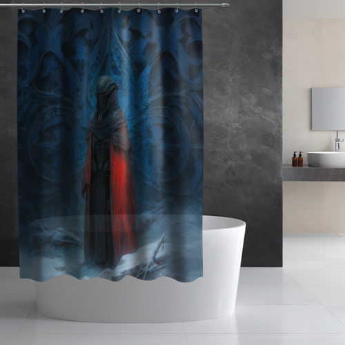 Штора 3D для ванной Ксеноморф в одеяниях  - фото 3