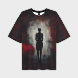 Мужская футболка oversize 3D Одинокая девушка в тени