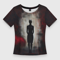 Женская футболка 3D Slim Одинокая девушка в тени