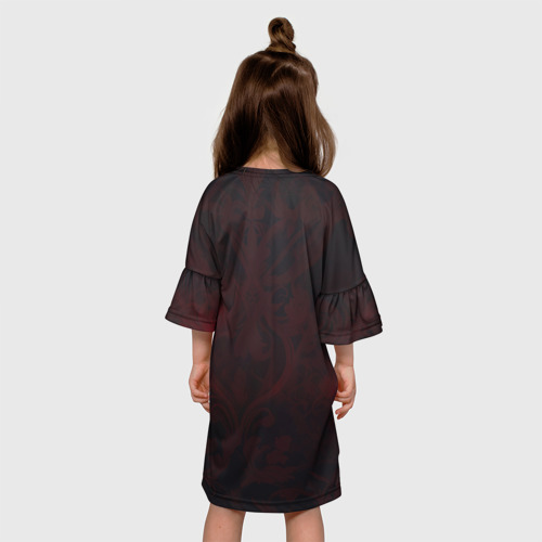 Детское платье 3D с принтом Одинокая девушка в тени, вид сзади #2