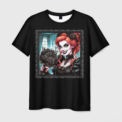 Нейросеть - готическая ведьма с чёрными розами – Мужская футболка 3D с принтом купить со скидкой в -26%