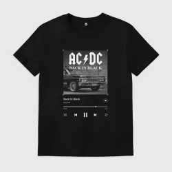 Мужская футболка хлопок Back in black - AC DC