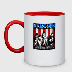 Кружка двухцветная Ramones hey ho let's go