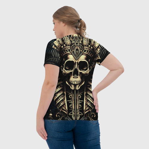 Женская футболка 3D Золотой череп Египетского фараона, цвет 3D печать - фото 7