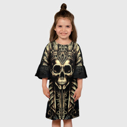 Детское платье 3D Золотой череп Египетского фараона - фото 2