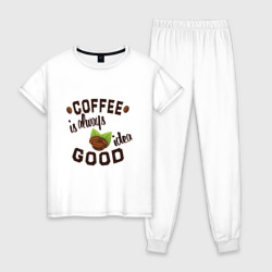 Женская пижама хлопок Кофе хорошая идея