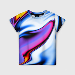Детская футболка 3D Яркая цветная волна 