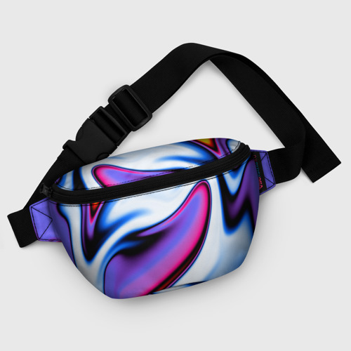 Поясная сумка 3D с принтом Яркая цветная волна, фото #5