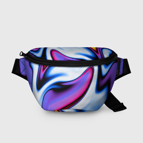 Поясная сумка 3D с принтом Яркая цветная волна, вид спереди #2