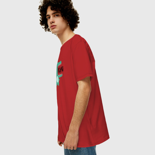 Мужская футболка хлопок Oversize с принтом Голодный крокодильчик, вид сбоку #3