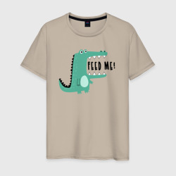 Голодный крокодильчик – Мужская футболка хлопок с принтом купить со скидкой в -20%