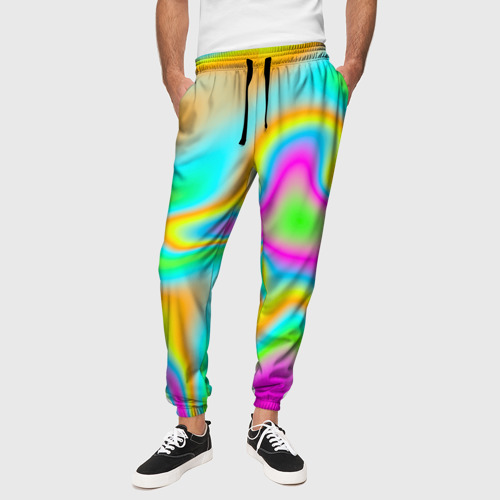 Мужские брюки 3D с принтом Цветная карта теплоты, вид сбоку #3