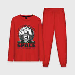 Мужская пижама с лонгсливом хлопок Исследование космоса