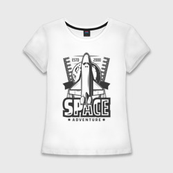 Женская футболка хлопок Slim Космическое приключение шаттла