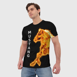 Мужская футболка 3D Mustang fire - фото 2