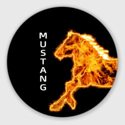 Круглый коврик для мышки Mustang fire