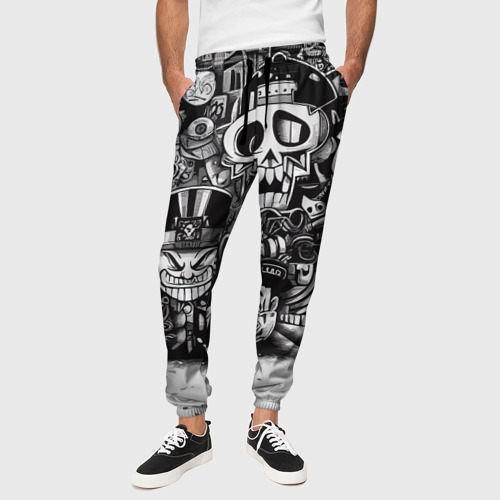 Мужские брюки 3D Стена с граффити , цвет 3D печать - фото 4