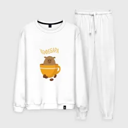 Мужской костюм хлопок Кофе и капибара - кофебара