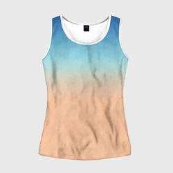 Женская майка 3D Сине-бежевый градиент
