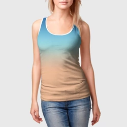 Женская майка 3D Сине-бежевый градиент - фото 2