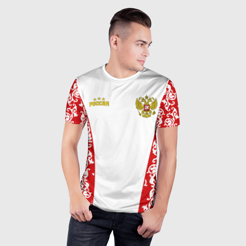 Мужская футболка 3D Slim Сборная России с узором, цвет 3D печать - фото 3