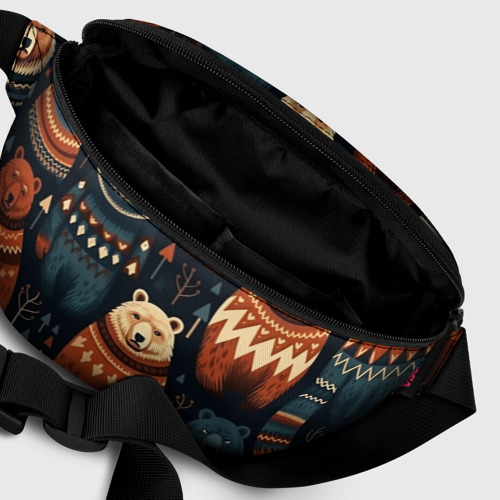 Поясная сумка 3D с принтом Медведи индейцы, фото #6