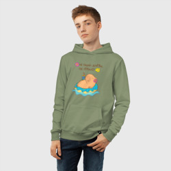 Детская толстовка хлопок Мем капибара и пончик: не падай духом - фото 2
