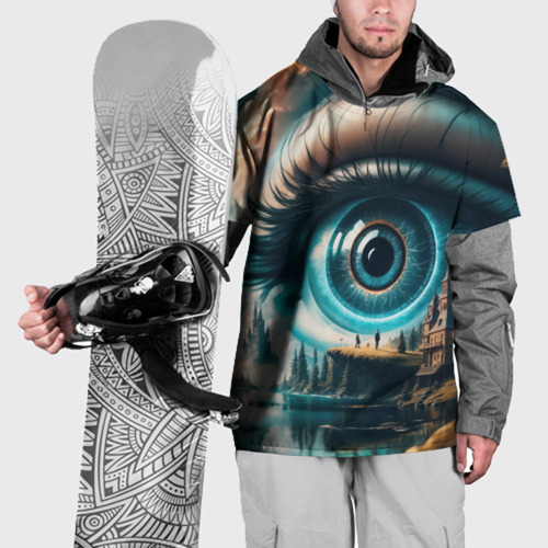 Накидка на куртку 3D Сюрреалистический глаз и пейзаж, цвет 3D печать