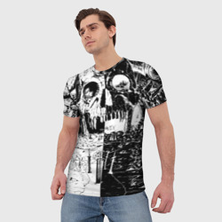 Мужская футболка 3D Череп - Черный клевер - фото 2