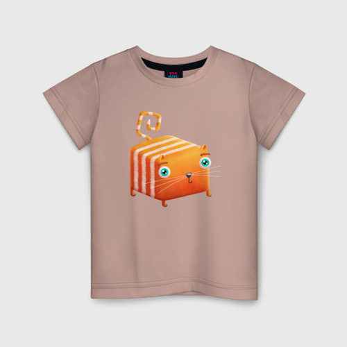 Детская футболка хлопок с принтом Кот Кубокот, вид спереди #2