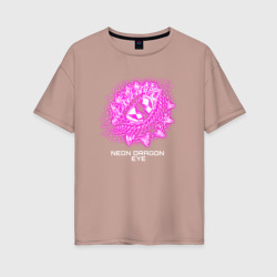 Женская футболка хлопок Oversize Neon dragon eye