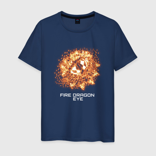 Мужская футболка из хлопка с принтом Fiery dragon eye, вид спереди №1