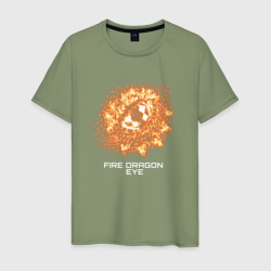 Мужская футболка хлопок Fiery dragon eye