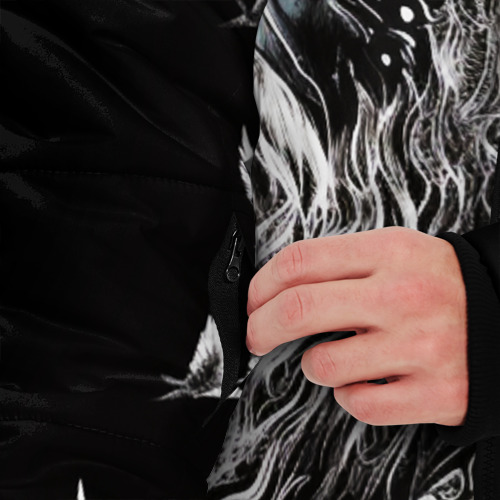 Мужская зимняя куртка 3D с принтом Лидер викингов, вид сбоку #3