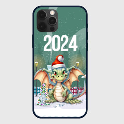 Новогодний зеленый дракон  2024 год – Чехол для iPhone 12 Pro с принтом купить