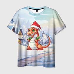 Дракон рождество 2024 – Мужская футболка 3D с принтом купить со скидкой в -26%