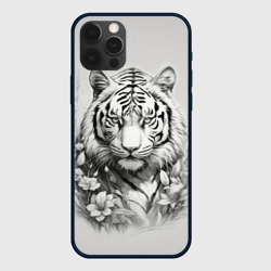 Эскиз тигра в цветах  – Чехол для iPhone 12 Pro с принтом купить