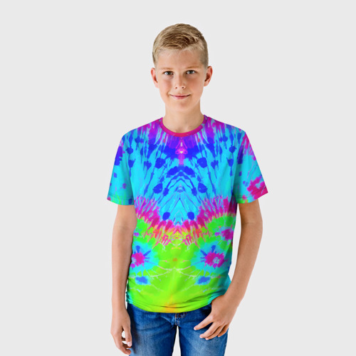 Детская футболка 3D Tie-Dye abstraction, цвет 3D печать - фото 3