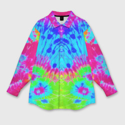 Женская рубашка oversize 3D Tie-Dye abstraction